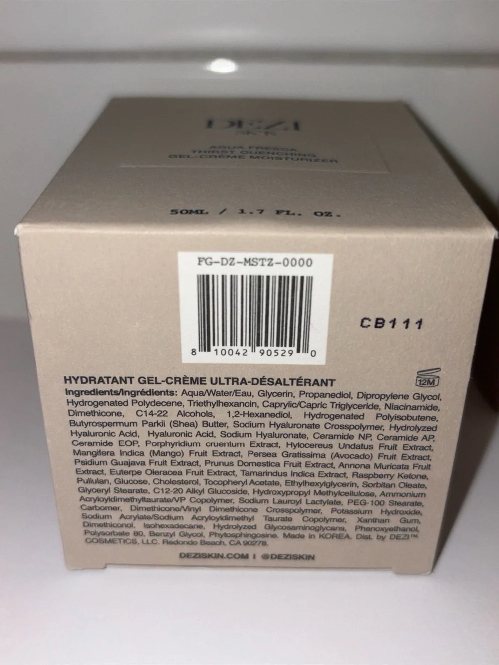 Dezi Skin Agua Fresca Thirst Quenching Gel-Crème Moisturizer 1.7 fl oz 50 ml NIB